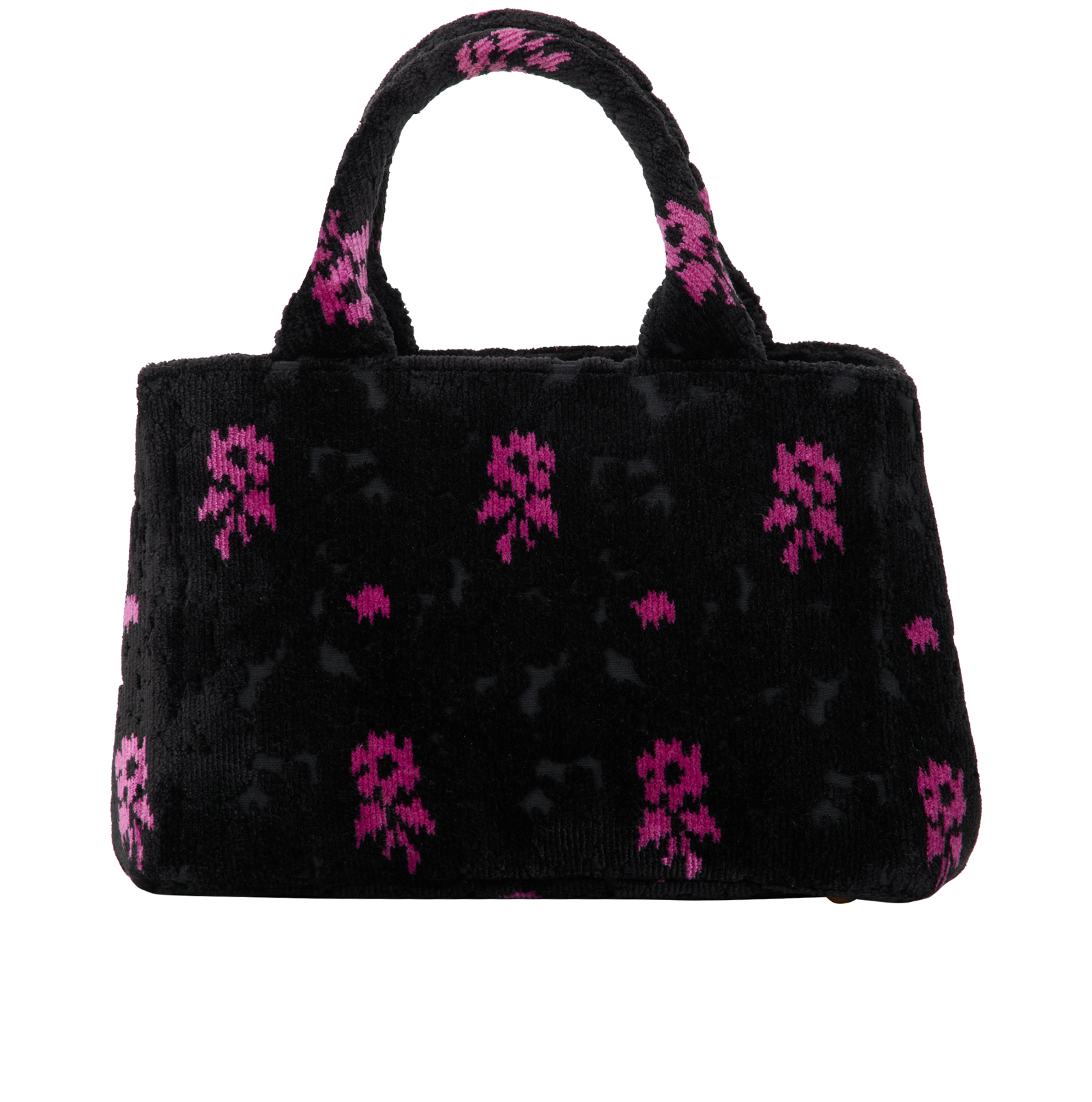 Small Convertible Tote, &pound;595, Handbags, Black/Pink, Velvet, Back view